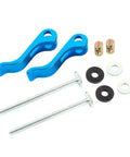 Two Pack 1/4-20 Cam Lever Clamps with 3 Inch T-Track Bolts for Quick Release Woodworking Jigs and Fixtures parts displayed