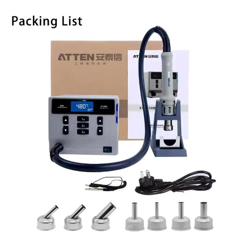 Lead Free 1000W Hot Air Gun Soldering Station With Digital Display And Auto Sleep Function ST862D Pro Grade Rework Tool kit shown.