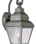 Exeter 1 Light Outdoor Wall Lantern Handcrafted Solid Brass Vintage Pewter Gray Traditional Exterior Lighting Fixture