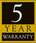 5 year warranty badge for Heavy Duty TurboCone Dust Collector With 3HP Motor 230V Single Phase Setup.