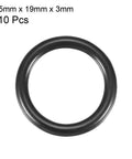 Nitrile Rubber O Rings 25mm OD 19mm ID 3mm Cross Section Sealing Gasket Pack Of 10 Built To Last Tough Seal For Plumbing Machinery And Diy Projects black O-ring 25x19x3mm