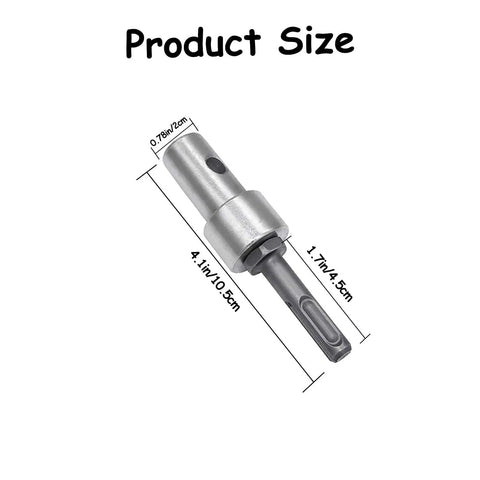 Round Shank Garden Auger Drill Adapter For SDS Plus And SDS Rotary Hammer Drills dimensions with round handle.