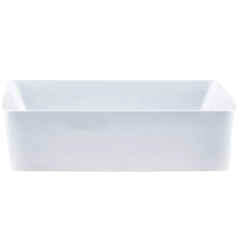 Above Counter Rectangular Ceramic Vessel Sink In Polished White, 20.75 L x 16.5 W x 5.5 H, No Overflow, Scratch-Resistant