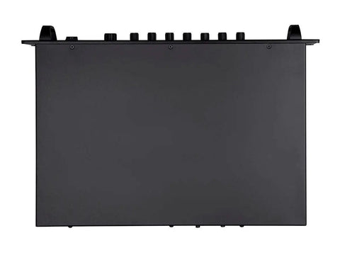 Top view of 60 Watt Five Channel 100 Volt And 70 Volt Commercial Mixer Amplifier With Microphone Priority Rackmount Ready
