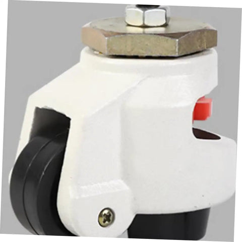 Set Of 4 Adjustable Height Swivel Leveling Casters Heavy Duty 3 Inch Industrial Plate Caster Wheels For Workbenches Machinery Equipment Transport Mobile Shop Gear, white aluminum caster