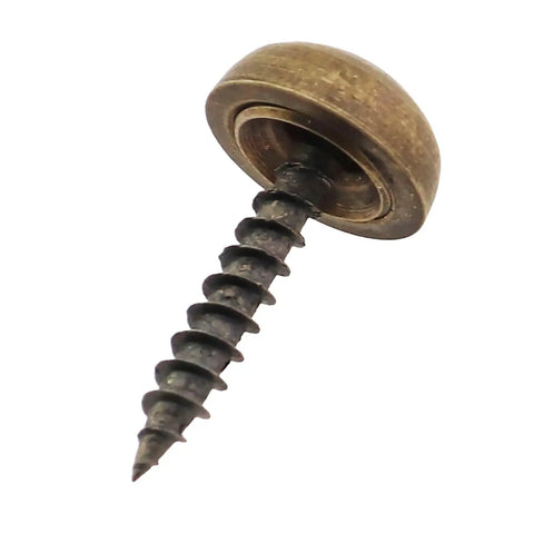 Built Tough Pure Brass Decorative Screws With Smooth Thumbtack Heads For Wall Art And Glass Mounting 13Mm view of screw with dome cap.