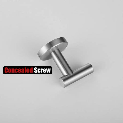Heavy Duty Stainless Steel Towel Hook Set Two Pack Wall Mounted Robe Coat Hooks for Bathroom Kitchen Garage Brushed Finish