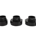 Set of three black adapters for Ditch The Haul With This Fabater Auto Shutoff Fuel Transfer Pump with varying sizes.