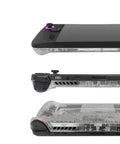 Side view of Back Plate Panel Heat Management Cover for Ally X 2024 Replacement Shell Transparent Black installed on console.