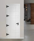 Heavy Duty Black Painted T Shaped Door Hinges Galvanized Steel With Screws 2 Inch Furniture And Gate Hinge Set on white door