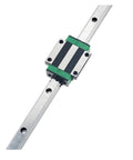 Premium Aluminum Linear Motion Guide Rail System Featuring GW15CC Slide Blocks and HGR15 Square Shaft Tracks on a close-up view.