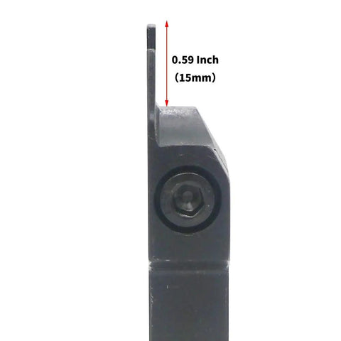 Side view of Beefy Grooving Tool Holder MGEHR1212-2 For CNC Lathe with 0.59 inch width, showing heavy-duty alloy steel body.