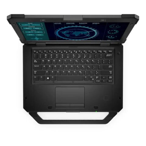 Ride Out Your Daily Hustle With Certified Renewed Latitude 5420 Rugged Laptop showing top view with keyboard and display.