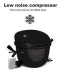 Low noise compressor for Solid Countertop Electric Ice Maker Game Changer That Cranks Out Chewy Bullet Cubes In Six Minutes.