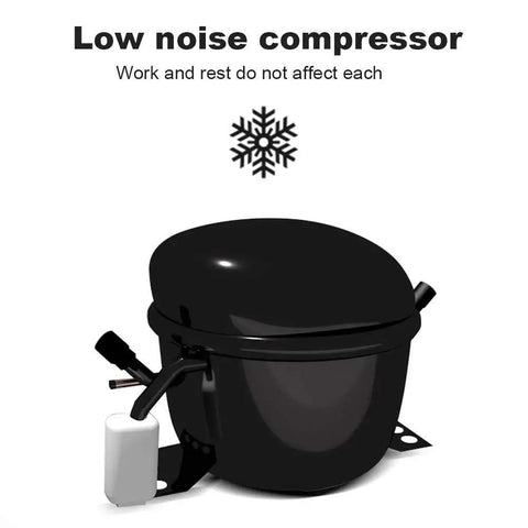 Low noise compressor for Solid Countertop Electric Ice Maker Game Changer That Cranks Out Chewy Bullet Cubes In Six Minutes.