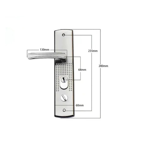 Heavy Duty Aluminum Alloy Universal Security Door Handle With Thickened Panel For Solid Grip Fits Most Security Door Installations