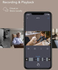 Mobile app interface showcasing 2K Indoor WiFi Baby And Pet Camera With 360 Degree Pan And Tilt AI Motion Tracking Crystal Clear Night Vision