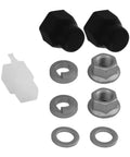 Hub Motor Axle Set For Electric Bicycles With 12mm And 14mm Lock Nuts, Lock Washers And Nut Covers, Carbon Steel Components.