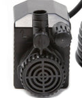 Close-up of 430 GPH Pond Pump 120V Submersible Fountain Pump With Auto Low Water Shut Off 31W Adjustable Flow Max Lift 8.2 Ft