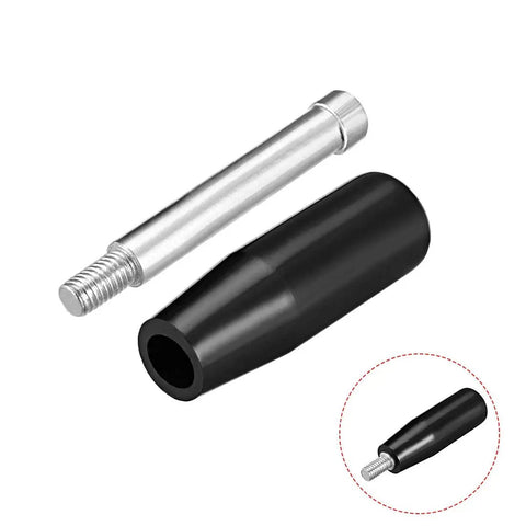 Five Pack Revolving Handwheel Machine Handle With M6 Male Threaded Stem showing metal stem and black handle