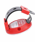 Red Insulated Electrical Panel Lockout Handle with adhesive backing and screw mount, durable ABS, weather resistant.