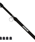 WNCGC black handheld tire pressure gauge with key ring and four valve caps