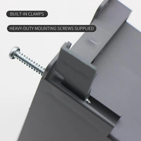 Close-up of One Gang Old Work Electrical Outlet Box For Switches with built-in clamps and mounting screws