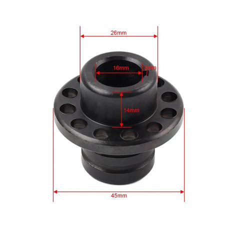 Heavy Duty Quill Handle For Bridgeport Series One Vertical Turret Milling Machine Replacement Fits One Inch Shaft Built Tough For Demanding Shop Work And Works Like A Champ To Keep Your Mill Running Smooth - 26mm black steel hub with ports.