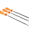 Three Pack Chainsaw Chain Sharpening File Set With Round Sharpener Rods In 5/32 3/16 And 7/32 Inch Sizes Pro Grade Steel
