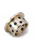 Rugged Flanged Bronze Graphite Bushings Self Lubricating Oilless Bearings that run smooth as butter through harsh environments, showing detailed black dot pattern.