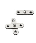 360 Degree Rotating Concealed Door Hinges for Cabinets and Wood Doors, Stainless Steel, Flat View