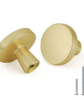 25 Pack Gold Cabinet Knobs For Dresser Drawers And Kitchen Cabinets Dope Brushed Brass Modern Round Mushroom Knobs Zinc Alloy Hardware