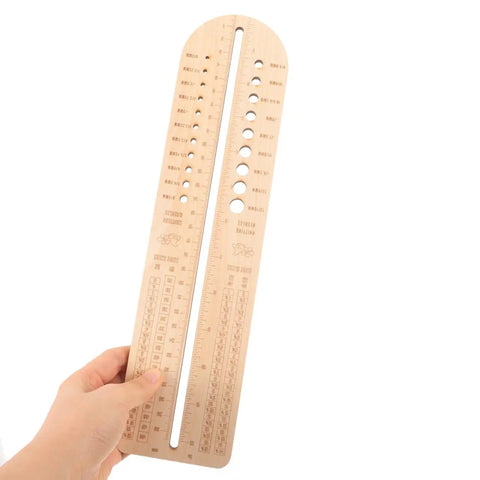 Wooden Sock Blocker Ruler For Knitting And Crochet, Dual Measuring Tool With Needle Gauge, 12.6 Inch Craft Ruler For Yarn Projects, Durable And Totally Handy For Socks, Hats, And Crochet Fans.