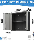 Wall Mounted Tool Cabinet With Locking Metal Storage And One Shelf For Garage Organization Built Tough In Black And Gray Finish For Your Home Workshop And Utility Rooms, 30.31x29.52x11.81 in
