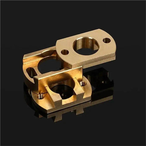 Get These 2pcs NIUXFMGLJP Oldham Couplings For Your Ender 3 V2 Or Cr10 To Fix Those Z-Axis Wobbles Fast With Smooth Brass T8 Screw Adapters. Brass 3D printer couplings shown on black background