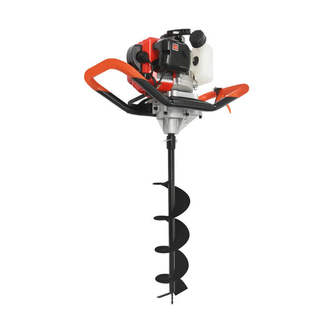 Gas Powered Post Hole Digger With 2.3HP Engine Earth Auger Kit With 3 Drill Bits And 11.81 Inch Extension Rod Anti Vibration Handle Ideal For Fence Posts