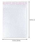 White Pearlized Bubble Mailers 14x16 Inch With 4 Inch Flap Waterproof Shockproof Padded Envelopes shown with dimensions