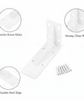Heavy Duty L Bracket Shelf Support For Corner Reinforcement And Furniture Stability Quick Install Rock Solid Cold Rolled Steel With Mounting Screws Included