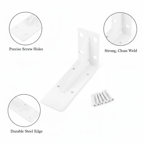 Heavy Duty L Bracket Shelf Support For Corner Reinforcement And Furniture Stability Quick Install Rock Solid Cold Rolled Steel With Mounting Screws Included
