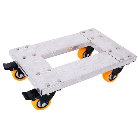 Ultra Tough Heavy Duty Furniture Dolly with 800 Lb Load Capacity, Aluminum Platform, 4 TPU Swivel Casters with Brakes, Silver Finish