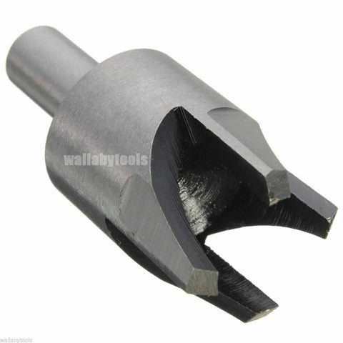 High Grade Eight Piece Woodworking Drill Bit Set For Cutting Precise Straight And Tapered Tenon Plugs, close-up of tenon drill bit.
