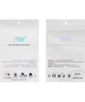 Front and back view of white retail packaging with product information and MUYI branding