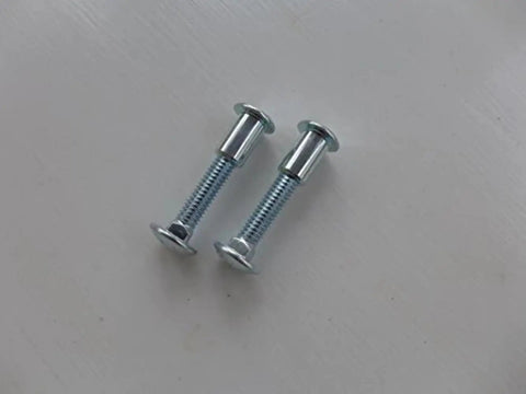 Pair of zinc-plated screws for Beefed Up Door Latch Protection Plate For Out Swinging Doors One And Three Quarters Inch Wide And Ten Inch Long 12 Gauge Steel With Zinc Plated Brushed Finish Anti Pry Security Shield Easy Install