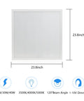 Diagram of 2x2 Ft LED Flat Panel Light Fixture Dimmable Backlit Ceiling Light With 3 Color Temperature Options 3500K 4000K 5000K And 20W 30W 40W