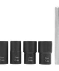 Heavy Duty Nut Extractor Socket Set for Screw and Fastener Removal, sleeve style, chrome molybdenum steel, sizes 17-22 mm.