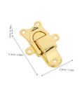 Super Cool 2 Pack Retro Toggle Latch Buckles For Wooden Chest Jewelry Box Lock Replacement Secure Hasp Hardware With Durable Antique Finish, gold metal latch with dimensions.