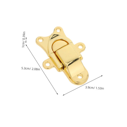 Super Cool 2 Pack Retro Toggle Latch Buckles For Wooden Chest Jewelry Box Lock Replacement Secure Hasp Hardware With Durable Antique Finish, gold metal latch with dimensions.