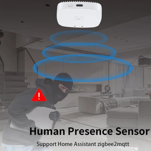 Smart Home Presence Sensor With Zigbee Millimeter Wave Radar Detection For Home Assistant Via Zigbee2mqtt Real Time Presence Distance Illuminance Sensing And Instant Motion Alerts Dope Home Automation Upgrade, white ceiling sensor in living room