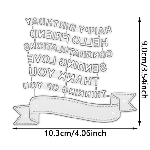 Layered Net Frame Scrapbooking Die Cuts Set For Card Making And Paper Craft, Dope Metal Cutting Dies, 10.3x9cm Banner