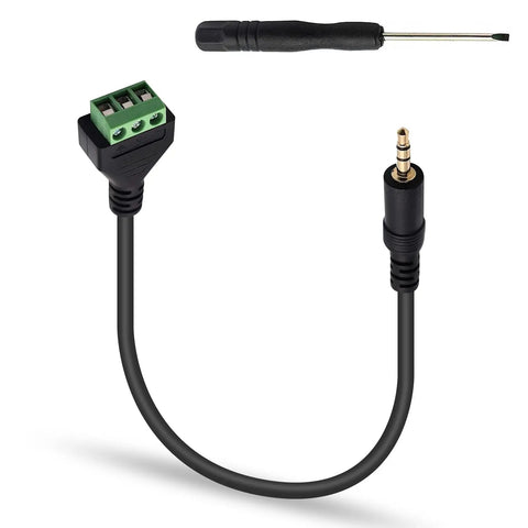 Leave The Soldering Iron Alone With This Plug And Play 3.5 Millimeter Stereo Audio Male Jack Adapter with screw terminals and cable.